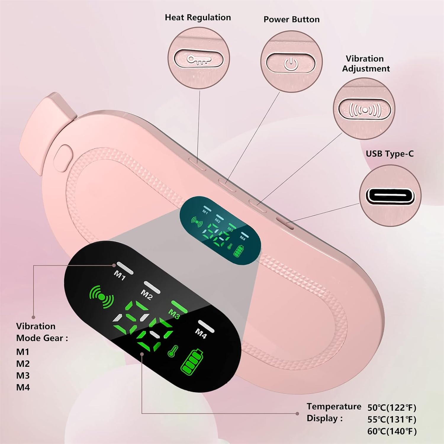 Menstrual Heating Pad Period Massager Fast Pain Relief Cramps Massager