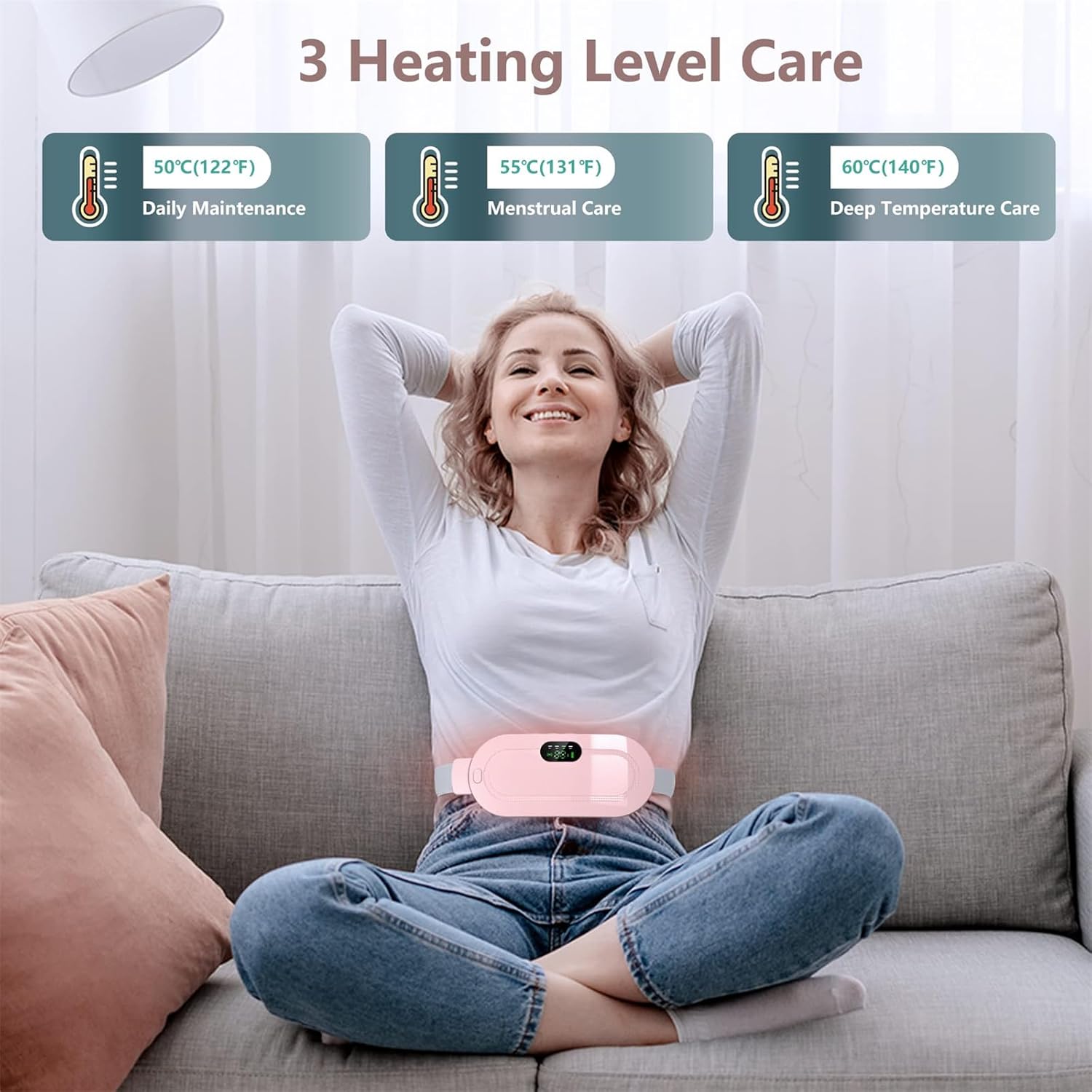 Menstrual Heating Pad Period Massager Fast Pain Relief Cramps Massager