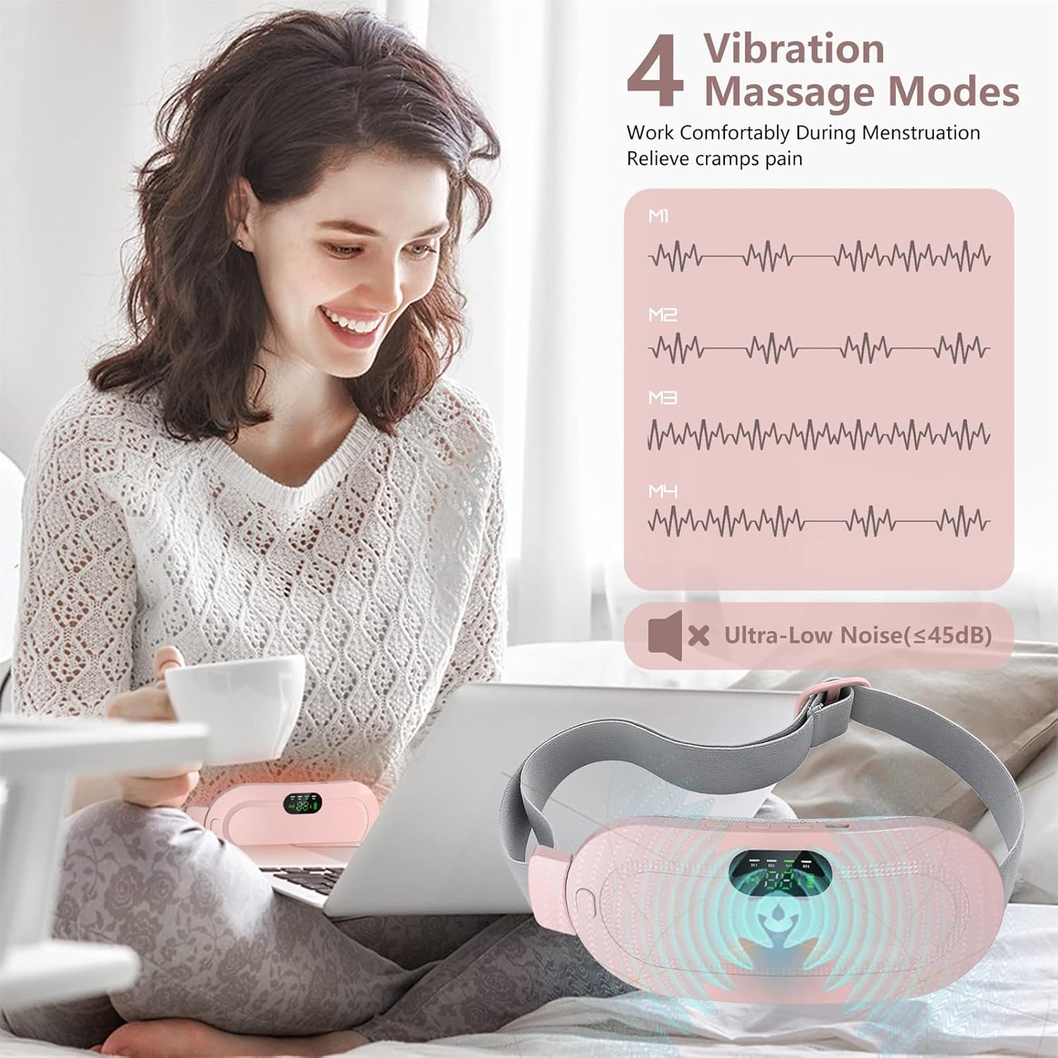 Menstrual Heating Pad Period Massager Fast Pain Relief Cramps Massager