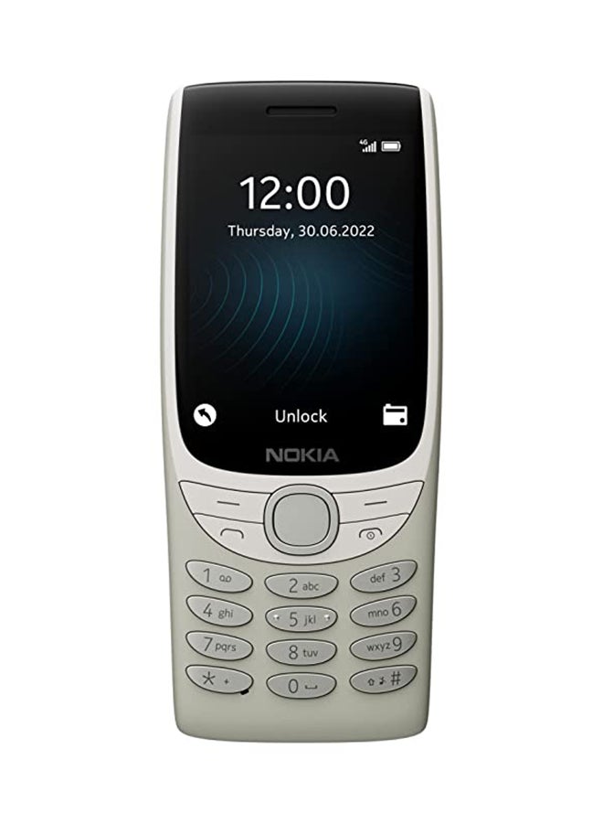 نوكيا 8210 ثنائي الشريحة - رملي / رمادي - 48 ميجابايت رام - 128 ميجابايت - 4G - نسخة الشرق الأوسط