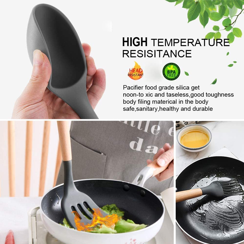 12 Pcs Silicone Cooking Kitchen Utensils Set