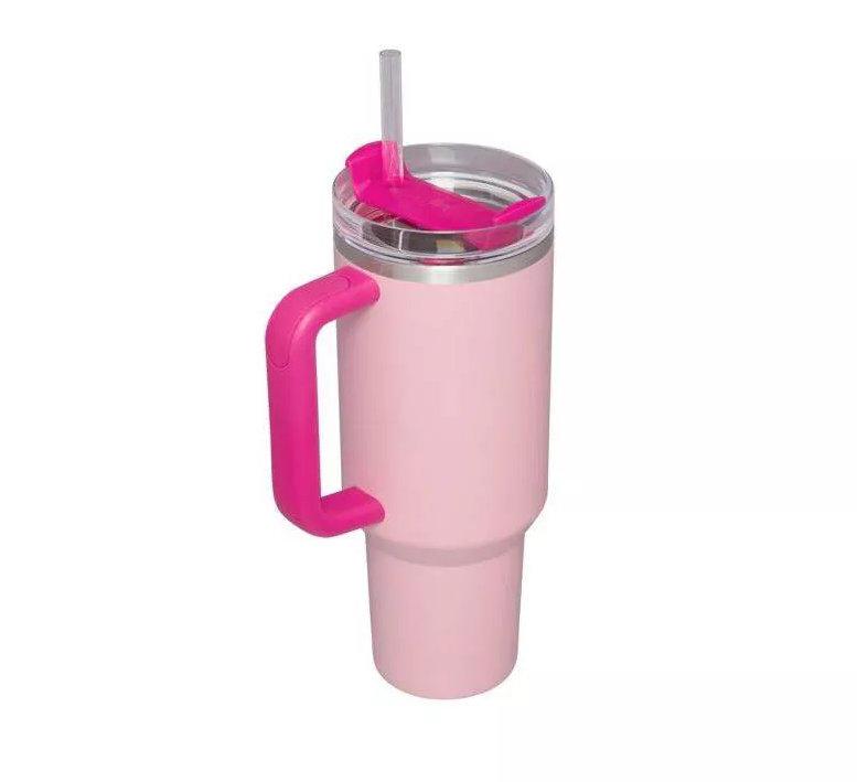 Stainless Steel Tumbler with Straw and Handle