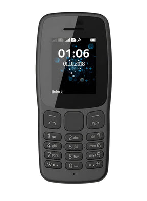 Nokia 106 Dual Sim 2018 Black With LED Torch FM Radio Big Button Phone