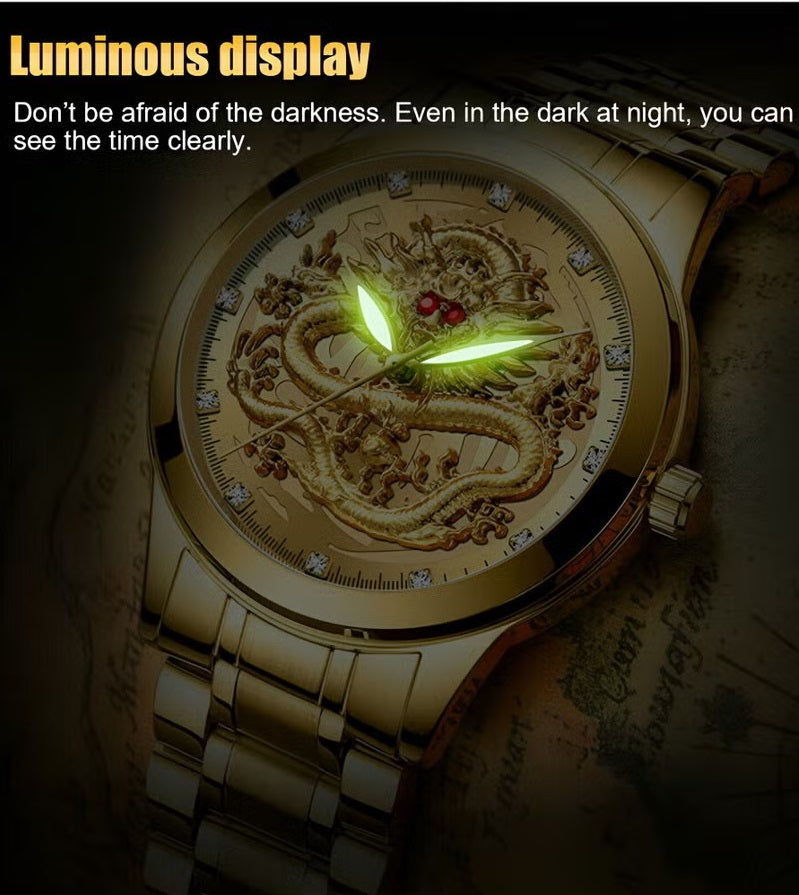 Luxury Golden Dragon Watch