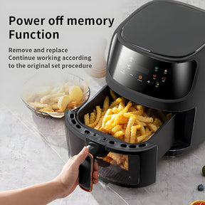 Air Fryer 8 Liter - Digital Oil-Less Air Fryer – 8 Cooking Presets – LED Digital Touch Screen with Large Window View – 2400W 360° Heating - Nonstick Easy to Clean