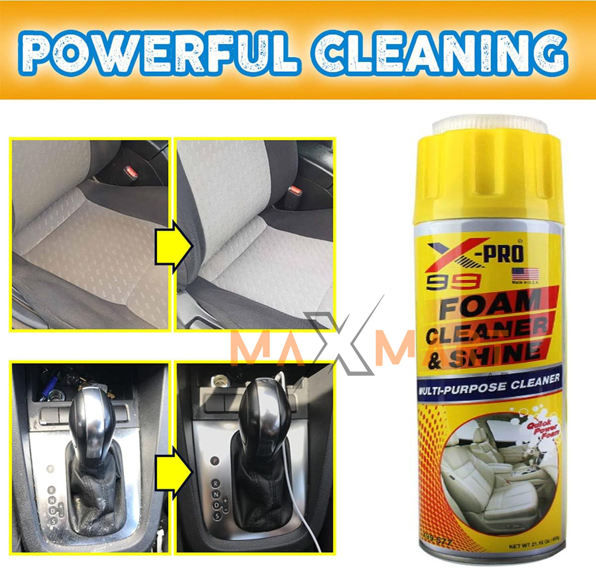 X-Pro Foam Cleaner And Shine For Interior- 600gms Multi-Purpose