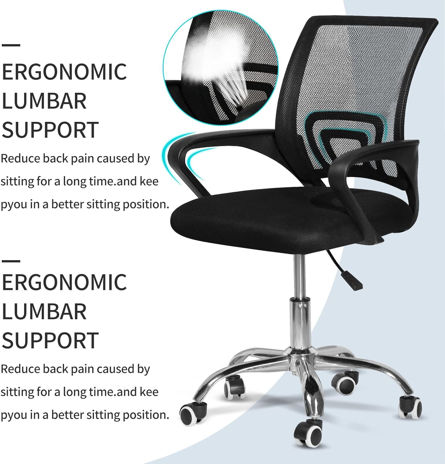 Office Desk Chair with Lumbar Support