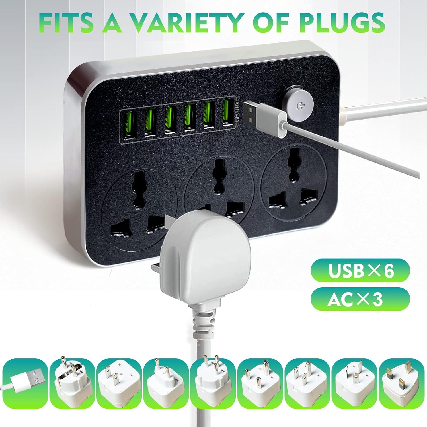 Power Strips Extension Cord 3 Outlets