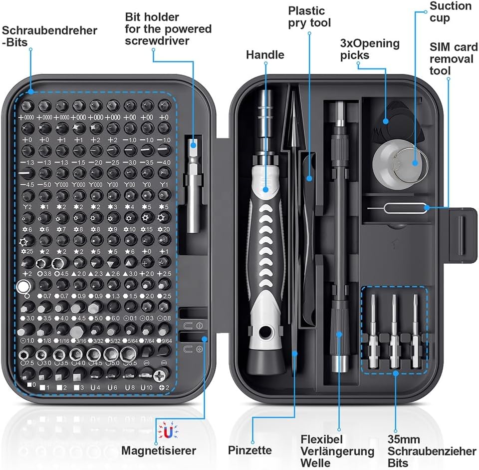 Compact Mini Screwdriver and Bit Set