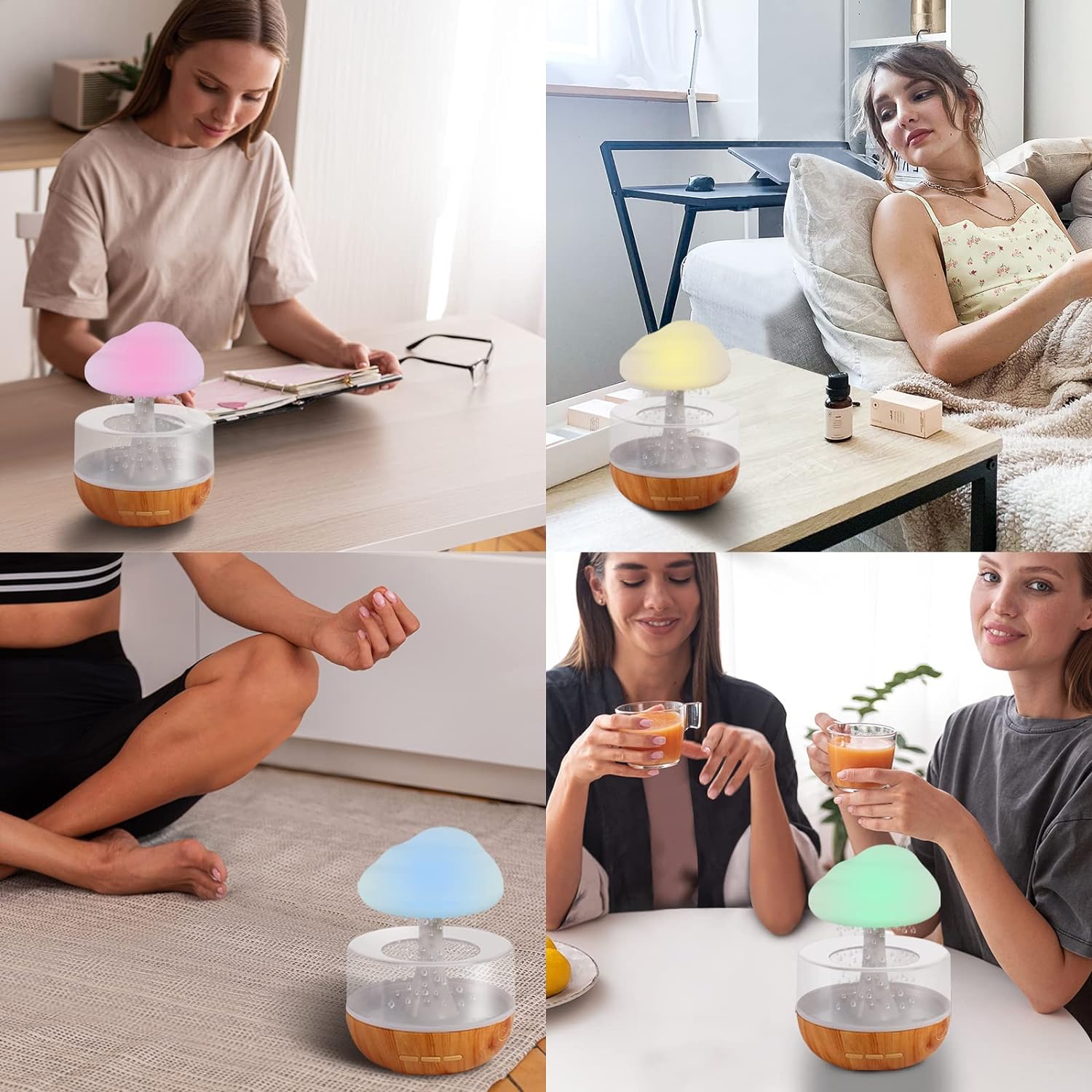 Raining Cloud Night Light Essential Oil Diffuser Humidifier