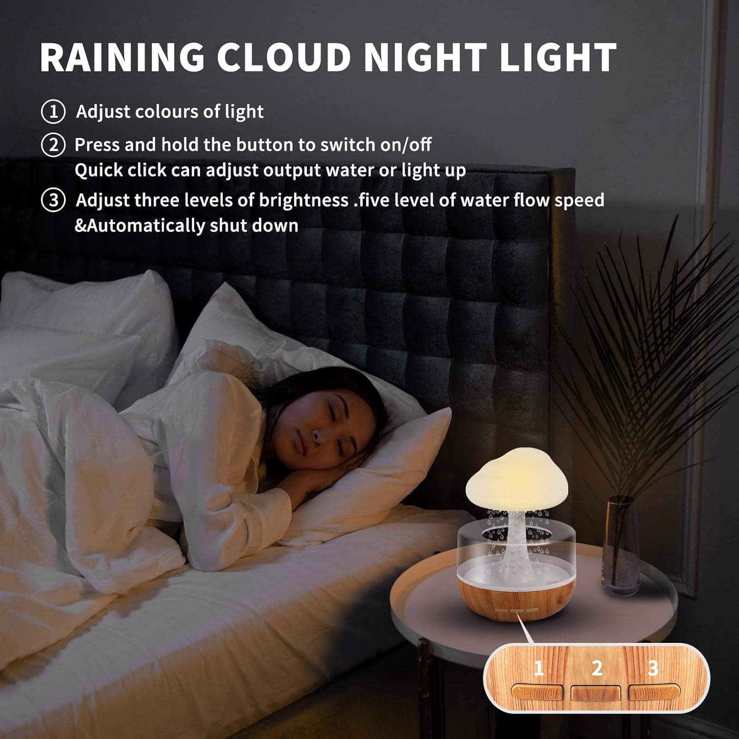 مرطب ناشر الزيوت العطرية من Raining Cloud Night Light