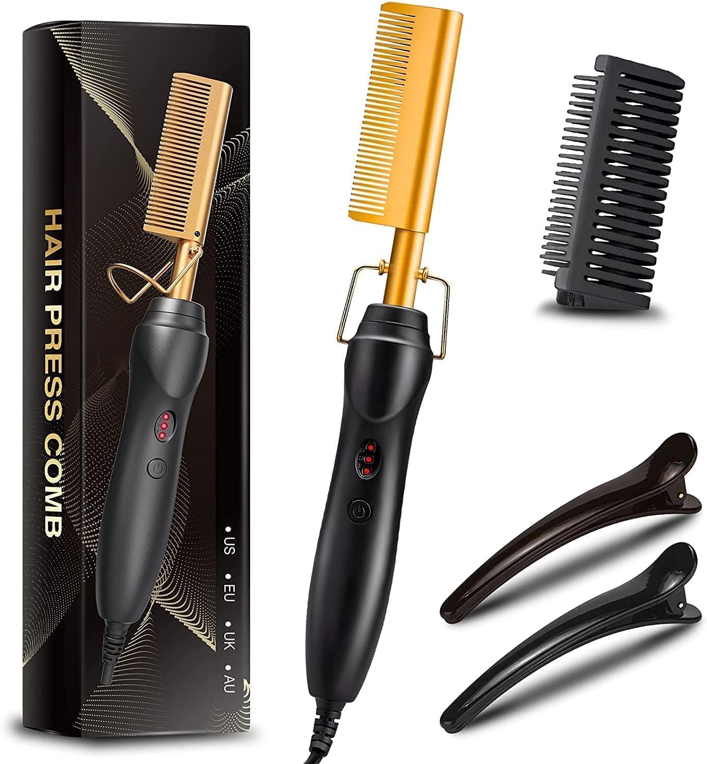 Hot Comb Hair Straightener, 2 in1 Ceramic Comb