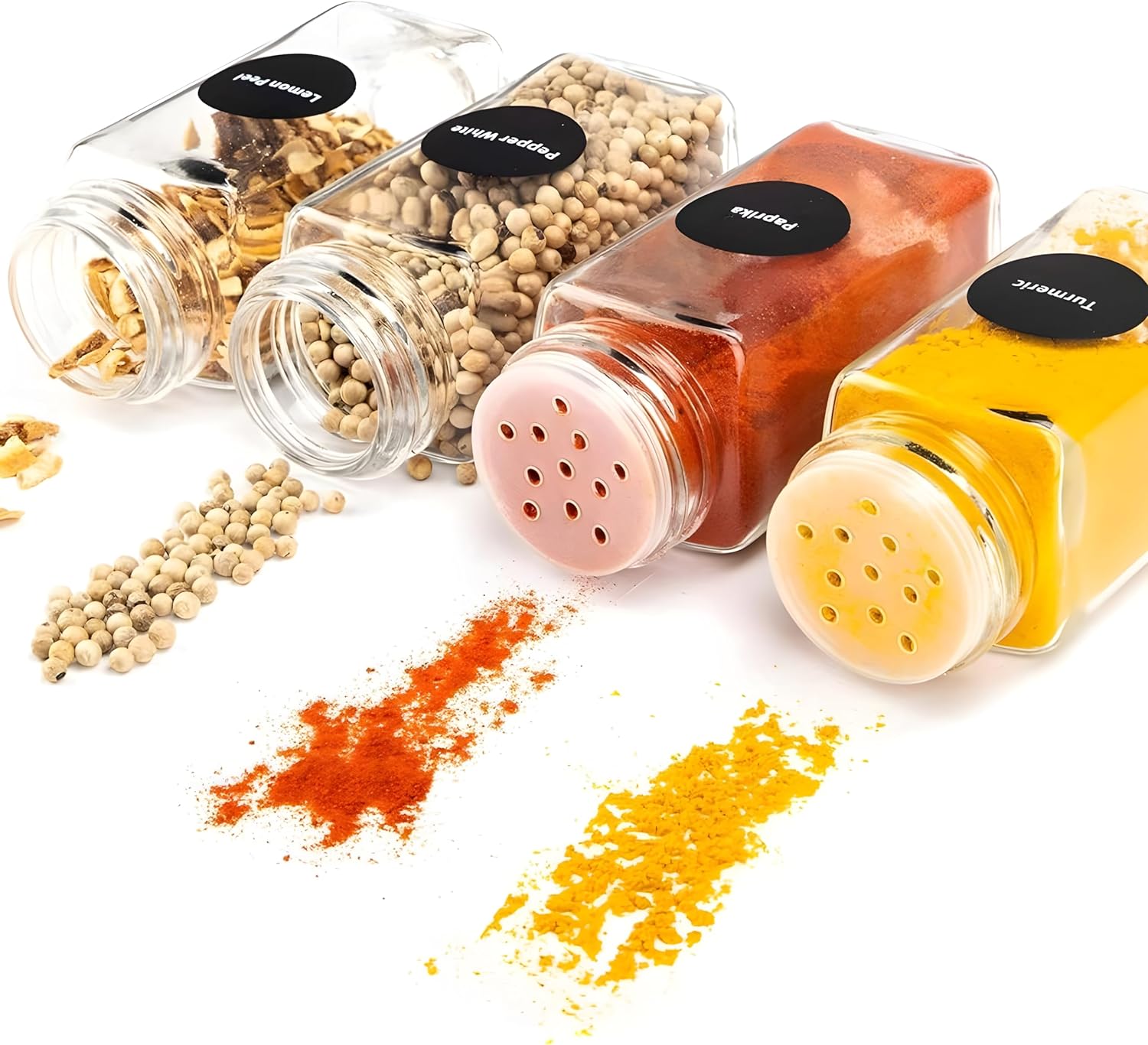 24-Piece Glass Spice Jar Set