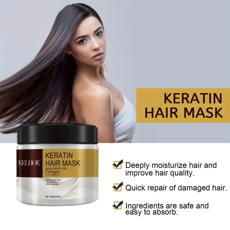 Collagen Hair Mask for Damaged Hair, Repair for Dry Damaged or Color Treated Hair