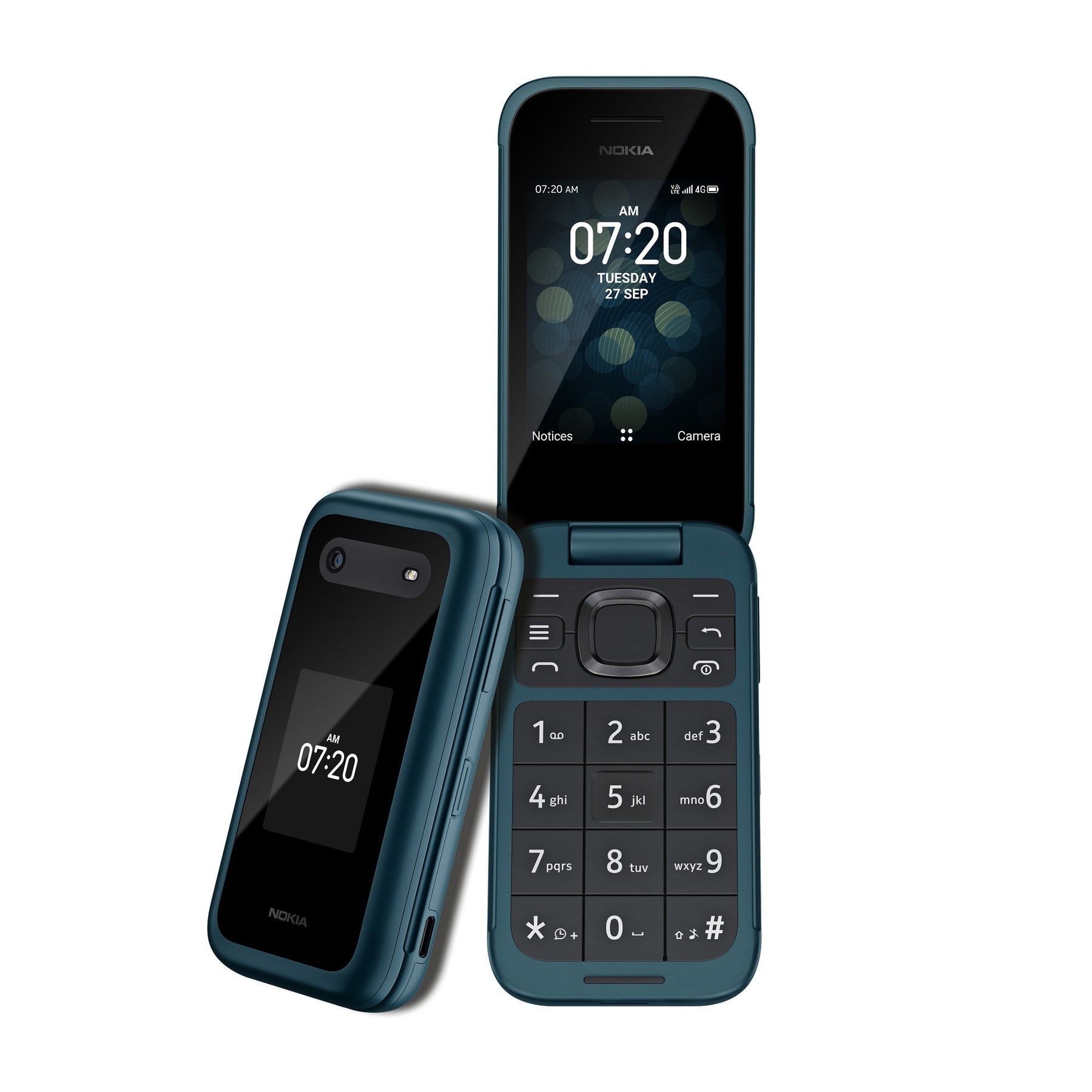 هاتف Nokia 2660 Flip Dual Sim باللون الأزرق بذاكرة وصول عشوائي 48 ميجابايت وذاكرة داخلية 128 ميجابايت وشبكة 4G - الإصدار الدولي