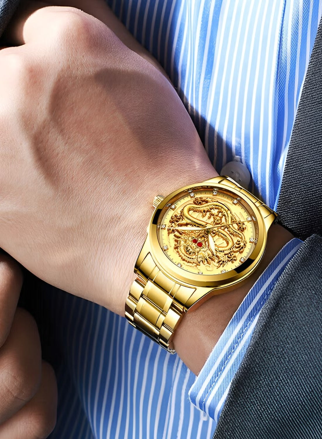 Luxury Golden Dragon Watch