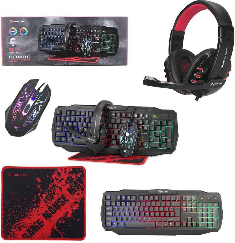 Gaming Keyboard and Mouse and Mouse pad and Gaming Headset