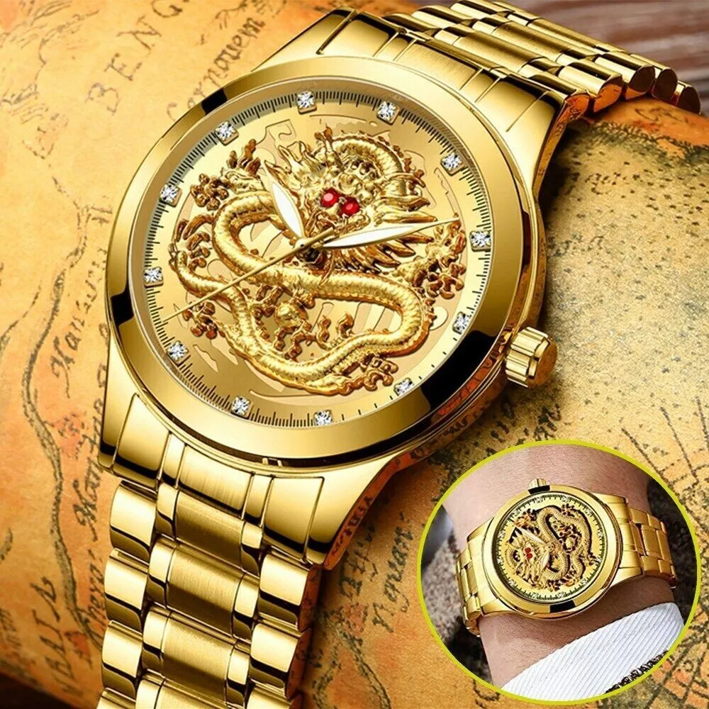 Luxury Golden Dragon Watch