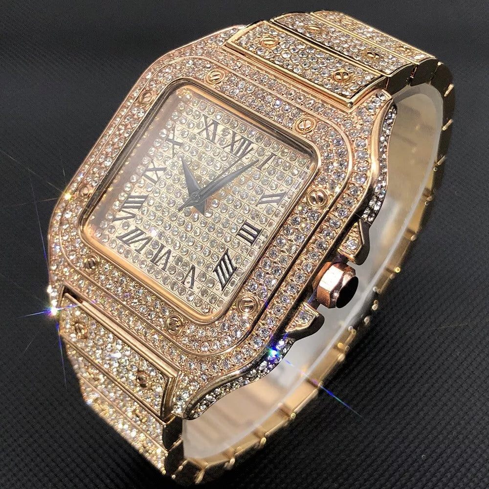 Luxury Watch for Men Bling Diamond Luxury Full Diamond Fashion Watch