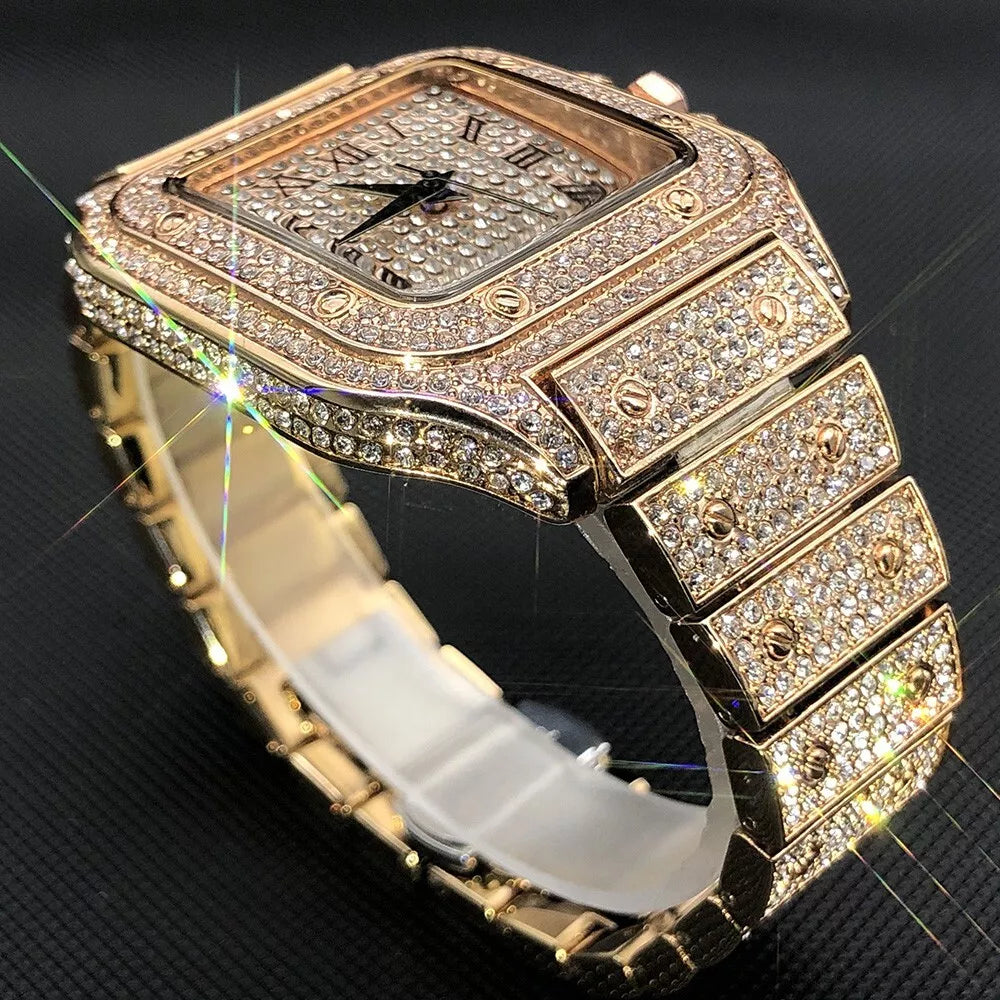 Luxury Watch for Men Bling Diamond Luxury Full Diamond Fashion Watch